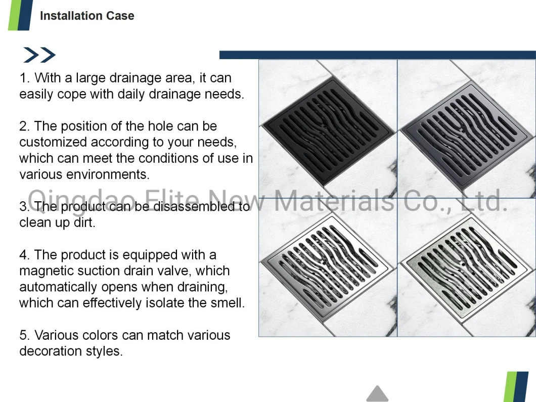 Elite Europe Municipal Use Beautiful Strainer Floor Drain OEM Factory