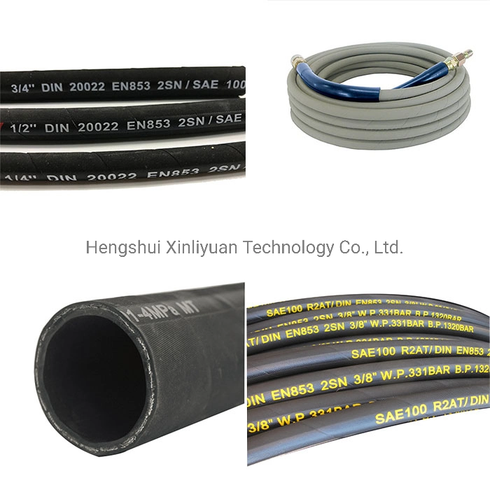 1/4 SAE 100r2/2sn Rubber Hydraulic Hose for Water Washing Machine