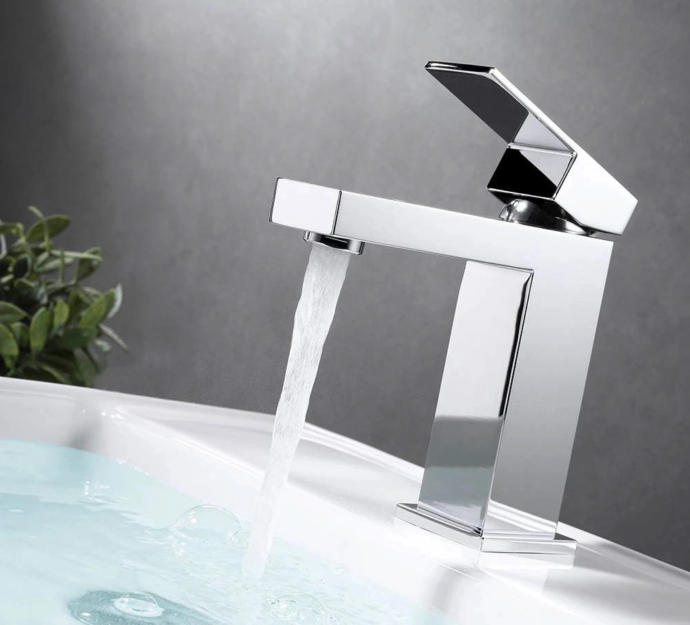 Aquacubic Contemporary Water Saving Upc Chrome Lavatory Bathroom Basin Faucet