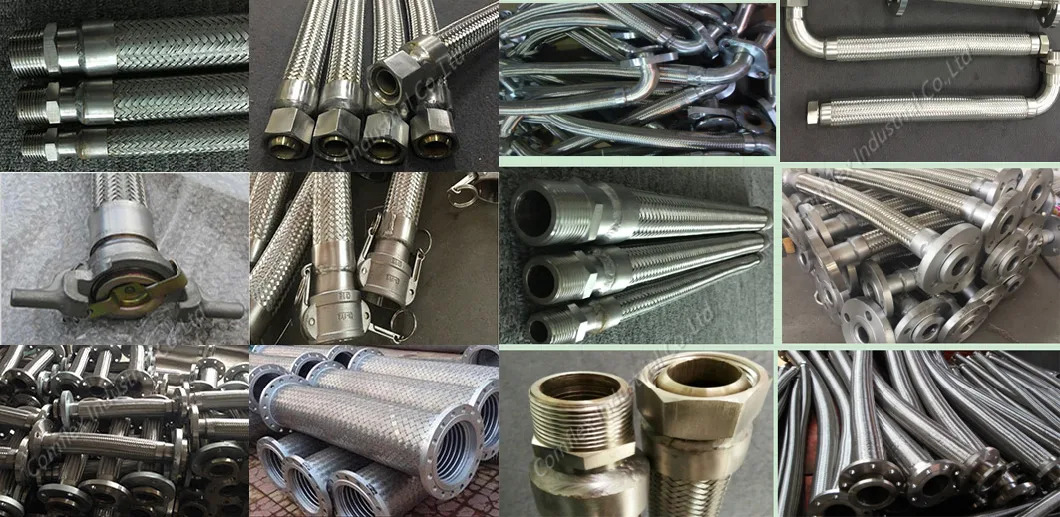 Stainless Steel Single Wire Braided Corrugated Flexible Metal Hose/Pipe with Fitting for Construction